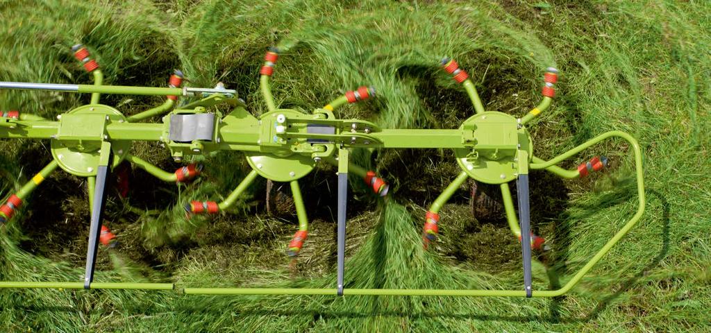 Leveämpi levitys. MAX SPREAD materiaalin siirto Lisätietoja osoitteessa: volto.claas.com Leveämpi haravointi. Hellävarainen rehulle. Leveämpi levitys.