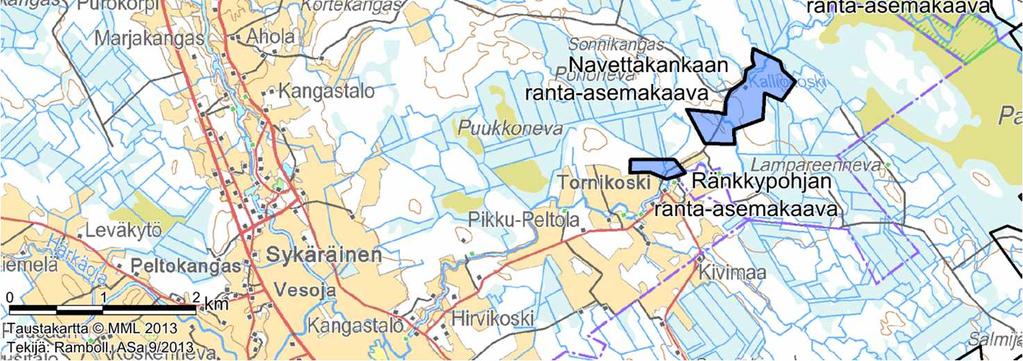 Lisäksi osayleiskaava-alueen rajalla, luoteispuolella, on loma-asuntoalue (RA), jossa sijaitsee rakennettu loma-asunto. Alueen pohjoisreunassa on suojelualuetta (SL).