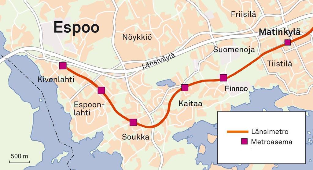 Länsimetron kakkosvaihe: Matinkylästä