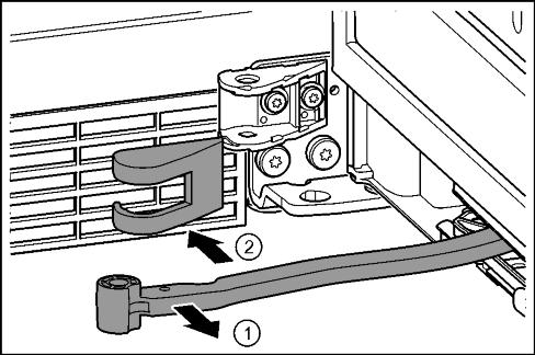 Fig. 17 (1) u Vedä tappi ulos työntämällä sitä sormella tai ruuvimeisselillä alapuolelta. Fig.