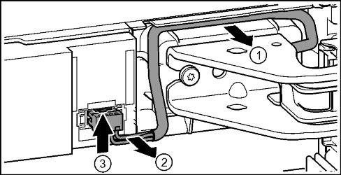 19 (2) u Vedä yksikkö irti. Fig. 19 (3) u Aseta sulkuvaimenninyksikkö sivuun. 4.3.3 Kaapelin irrottaminen Fig.