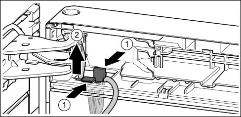 Käyttöönotto u Irrota harmaa kaapeli varovasti ovessa olevasta johteesta. Fig. 21 (1) u Paina kielekettä ylöspäin. Fig. 21 (2) u Vedä pistoke varovasti ulos. Fig. 21 (3) u Pidä kiinni ovesta ja vedä tappi ulos sormien avulla.