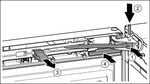 Fig. 40 (4) Fig. 38 Ovi on avattu 90 u Käännä nivel ripustukseen. Fig. 38 (1) u Aseta tappi T15-ruuvimeisselillä ripustukseen ja niveleen.