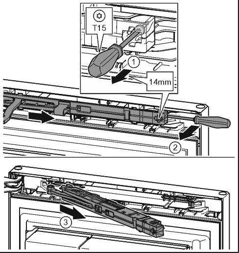 Fig. 14 (2) u Vedä sulkuvaimenninyksikkö ulos. Fig. 14 (3)