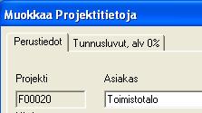 Vanha kohde pohjaksi 2/2 Muista tallentaa kohde Työmäärälaskenta kortin