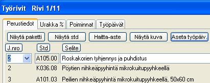 Tai haluat muuten eritellä eri työt laskennassa kuten ruokahuollon ja