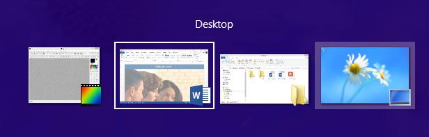 Ohjelmasta toiseen siirtyminen Windows 8 on moniajoympäristö. Moniajo tarkoittaa sitä, että voit käyttää (ajaa) useaa ohjelmaa ja tiedostoa yhtaikaa.