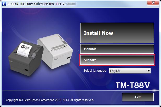A Aseta TM-T88V Software & Documents Disc -levy tietokoneeseen.