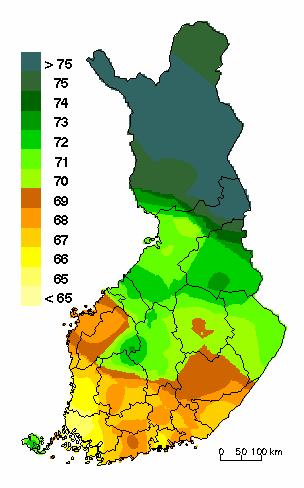 Nurmen D-arvo laskee alkukesällä keskimäärin 0.