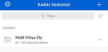 heti Box-mobiilisovellukseen. Tunnistat kansion harmaasta väristä. Kuva 12. Box-mobiilisovelluksessa vastaanotettu kansio 2.