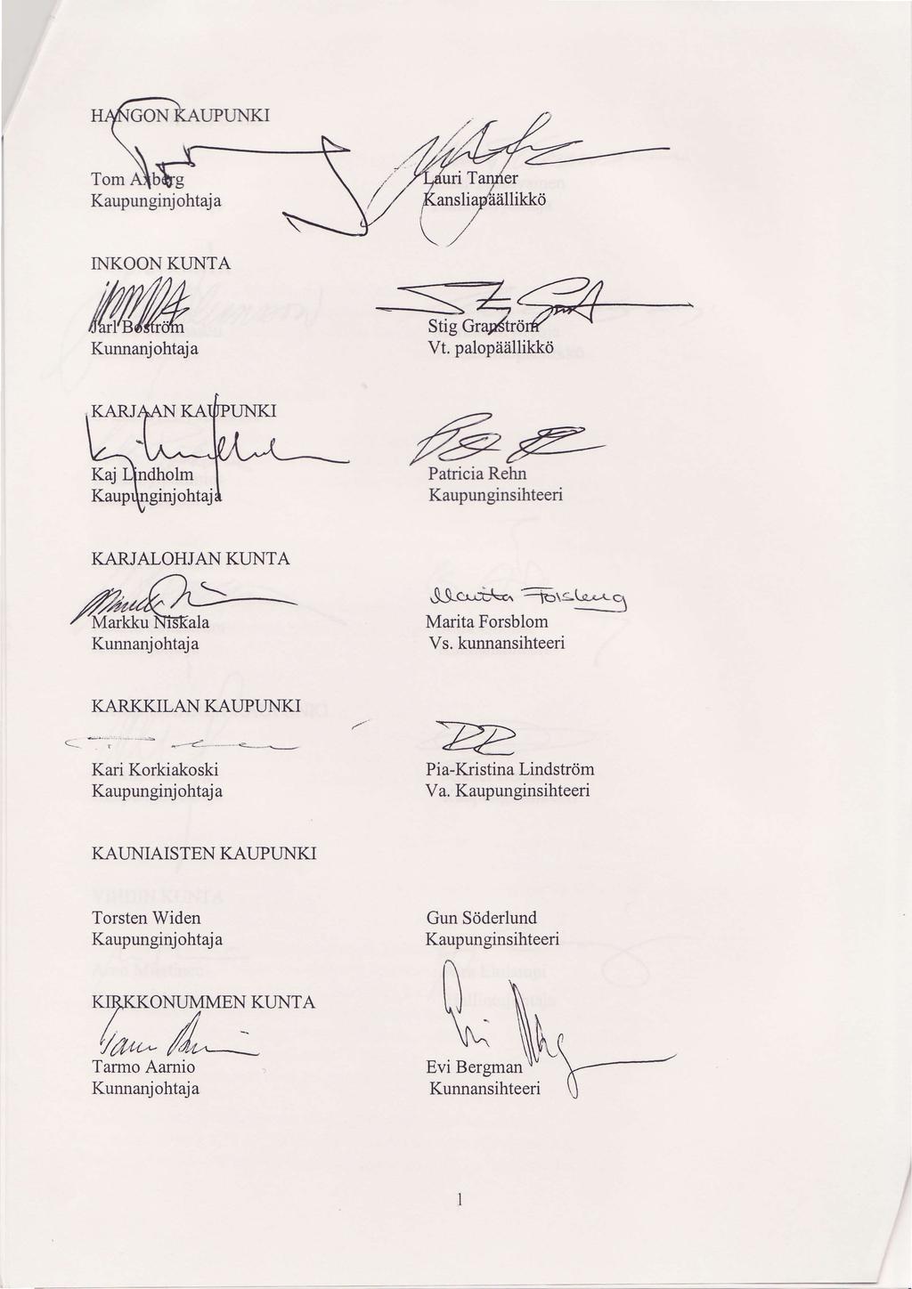 UPUNKI Tom Kaupunginjohtaja T I INKOON KUNTA Vt. palop?iiillikkd Patricia Rehn Kaupunginsihteeri KARJALOHJAN KUNTA &!cr,tld^ frrq-(q ^q Marita Forsblom Vs.