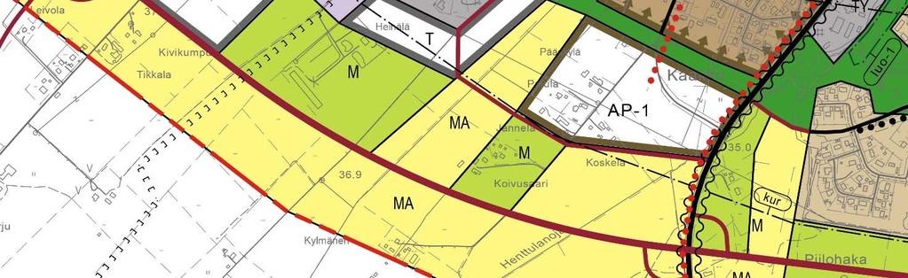 Kirkonkylän osayleiskaavaluonnos on ollut nähtävillä keväällä 2016.