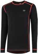 BASELAYER 75026 ROSKILDE CREWNECK 590 NAVY, BLACK, 992 BLACK ORANGE XS-4XL HH Warm 56,4% Merino Wool, 43,6% Polypropylene - 230 g/m² 56,4 % merinovillaa, 43,6 % polypropeenia 230 g/m² Lifa Stay Dry