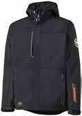 g/m² Vedenpitävä, tuulenpitävä ja hengittävä Helly Tech -kangas Teipatut saumat Ei olkasaumoja Edessä vettä hylkivä vetoketju suojalistalla 71445 GENT PANT BLACK X 100% Polyester - 145 g/m²
