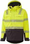 YELLOW/CHARCOAL S-4XL 87% Polyester, 13% Cotton - 315g/m² Helly Tech Performance EN ISO 20471, luokka 3 EN 343, luokka 3/1 EN 342 0,328 m2 K/W Vedenpitävä ja hengittävä Helly Tech -kangas Harjattua