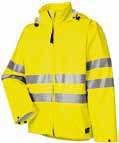20471 YELLOW XS-4XL 100% Polyester - 170 g/m², PU coating Huomiovaate EN ISO 20471, luokka 3 Vedenpitävyys EN 343, luokka 3 100 % polyesteriä 170 g/m², PU-pinnoite Vedenpitävä kangas ja rakenne