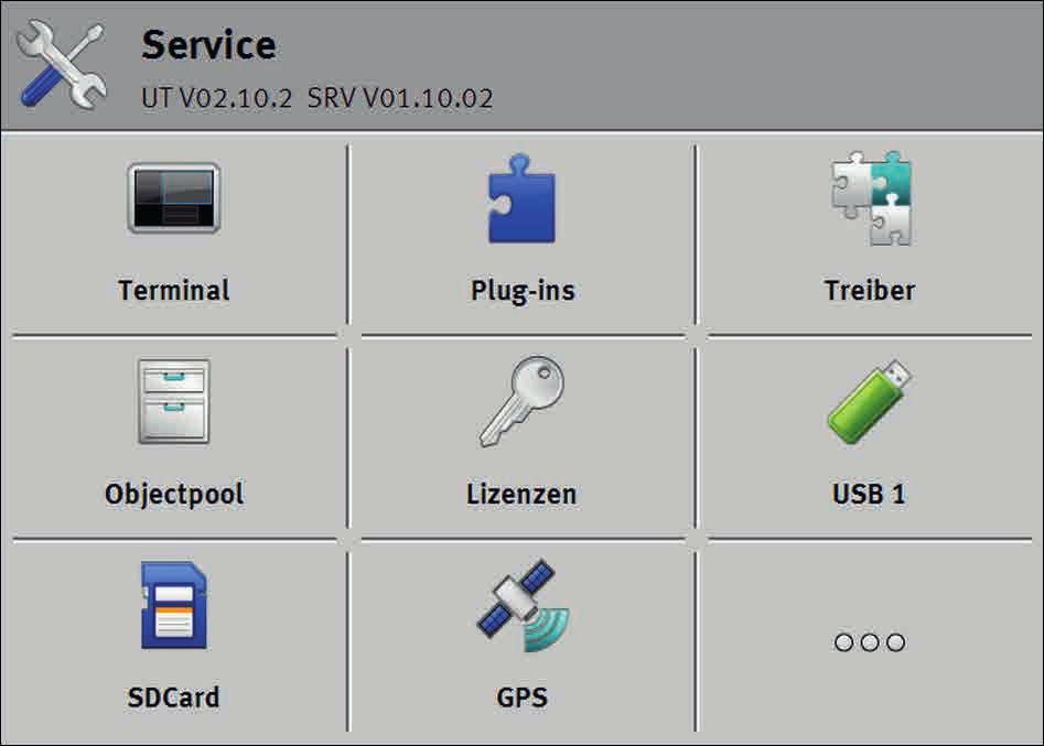 I Terminal TOUCH800 1. - Avaa Huolto -sovellus. Sovelluksen aloitusikkuna tulee näkyviin: 2. Näpäytä kohtaa Pääte". Näyttöön tulee luettelo parametreista. Katso alla olevaa taulukkoa. 3.