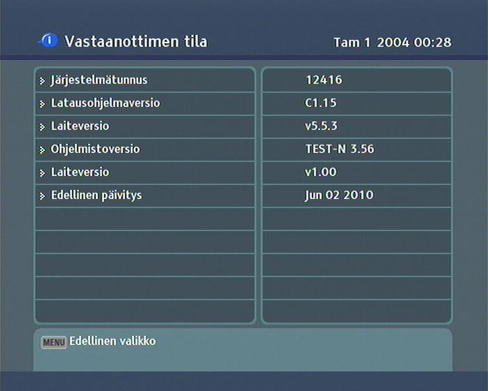 59 Luku 9 Laiteohjelmiston päivitys ja tiedonsiirto Digitaalisessa vastaanottimessa on käytössä vakaa ja kätevä laiteohjelmisto.