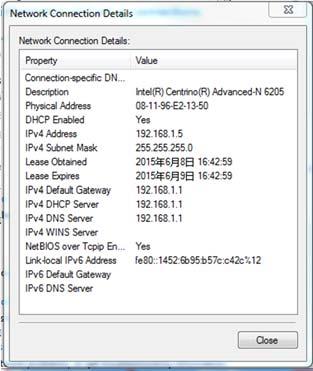 2.168.1.1. 1 5 3 6 4 2 7 Kuva 3: Hae DHCP-palvelinosoite 4. Avaa reitittimen käyttöliittymä.