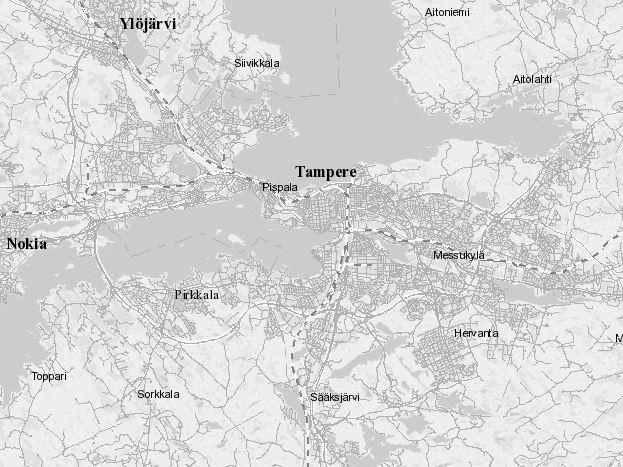 keskustasta Tarkastelualuetta rajaavat idässä Helsinki Tampererautatie ja lännessä valtatie 3, pohjoisessa