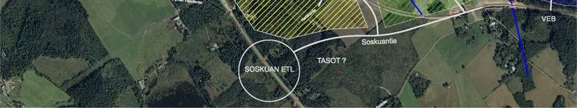 Rakennuskustannuksiltaan ja maisemahaitiltaan parempana ratkaisuna ratalinjausta esitetään siirrettäväksi aiemmasta jnkin verran
