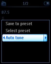 2 Soitin etsii radioasemia joilla on vahvin signaali ja tallentaa ne valmiiksi. Voit asettaa 20 radioasemaa valmiiksi. 5.9.