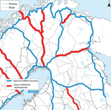 Edistettävät timenpiteet 1/3 Phjis-Sumi kytketään saksi kansainvälisiä liikennekäytäviä yhteistyössä naapurimaiden kanssa TEN-T ydinkäytävien Scandinavian Mediterranean (ScanMed) ja Nrth Sea Baltic