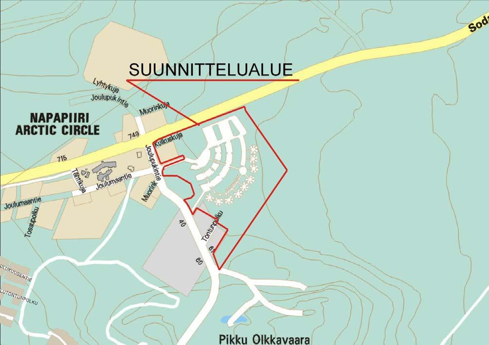 Suunnittelualue: Sijaintikartta Rovaniemen kaupungin 18. kaupunginosan korttelit 5808 ja 5814 sekä viereiset LP-, LP-2 ja RT alueet.