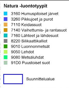 Kuva 4. Haapakeitaan Nartura 2000 -luontotyypit.
