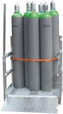 Kaasupulloteline sopii 2 kpl 20 tai 40 litran kaasupulloa (ø230-250 mm). Reiät seinäkiinnitykselle.