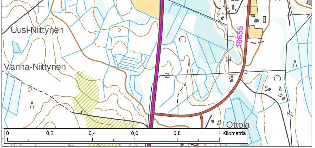 Kangaslammen itä- ja etelärannoilla vallitsee rämekasvillisuus ja lampea reunustaa koko matkalta