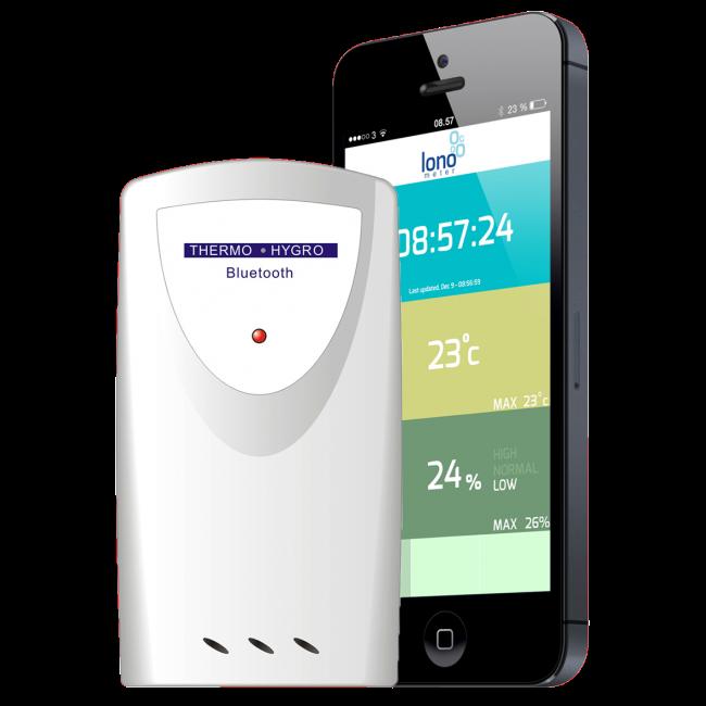 W030 Lonometer Bluetooth 4.0 -yhteyden avulla toimiva lämpö- ja kosteusmittari älypuhelimeesi tai tablettiisi.