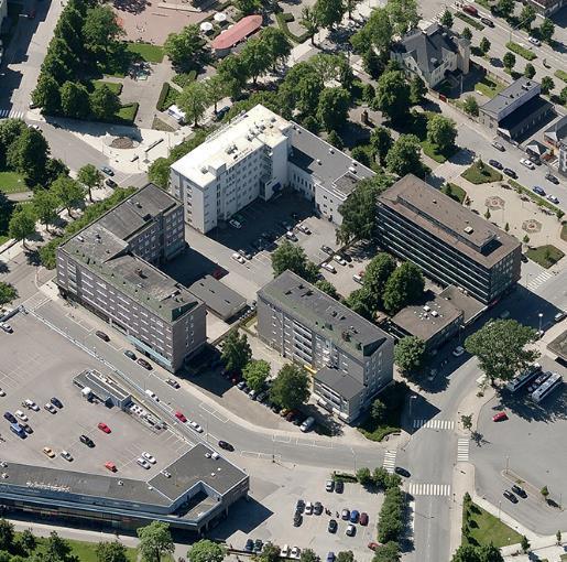 101 Puistomaiselle Valtakadulle alueen rakennuksista rajautuvat