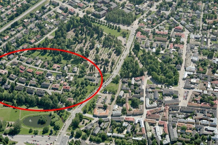 muodostuu neljästä korttelista. Kaarevien katujen varsille ryhmittyneet rakennukset ovat 1950-luvun lopulta ja 1960-luvun alusta.