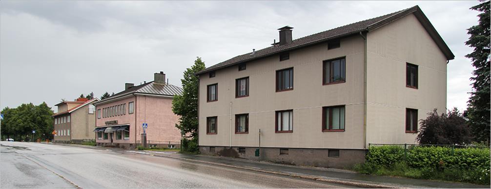 Rakennukset ovat harjakattoisia ja niiden seinäpinnat on rapatut. Alueen jakaa Turuntien silta, sen pohjoispuolella on neljä rakennusta ja eteläpuolella kolme.