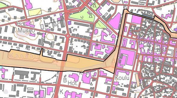172 Kanalialuetta kaupungin liikekeskustassa.