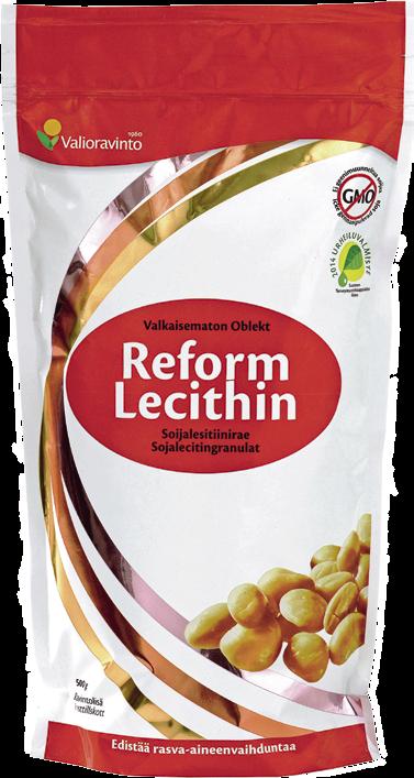 Vilkastuttaa rasva-aineenvaihduntaa! REFORM LECITHIN Soijalesitiini on luontainen soijapavuista valmistettu ravintoaine.