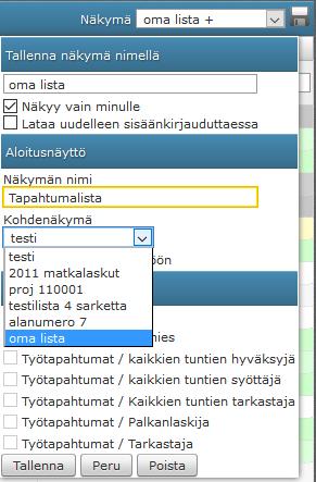 Perustietokannoissa (Resurssin muokkauksessa sekä Työn kentät à Asetukset: Oletuspalkkalajissa) Raportoinnissa Tapahtumien kirjauksessa palkkalajeille esitetään vihjeteksti (järjestelmän