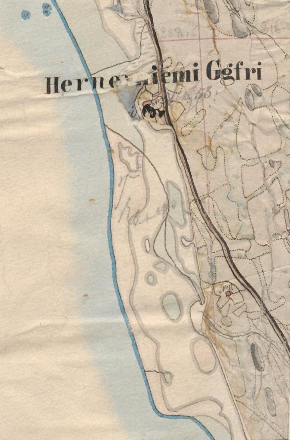 11 Riihiahon peltojen keskelle on merkitty talo n:o 11 pitäjänkartaston 1800- luvulla laadittuun karttaan (kohde merkitty punaisella ympyrällä. Lähde: http://digi.narc.fi/digi/view.ka?kuid=6182626 Pääasiassa 1840-1865 laaditun pitäjänkartaston karttalehdellä (422409 1a.