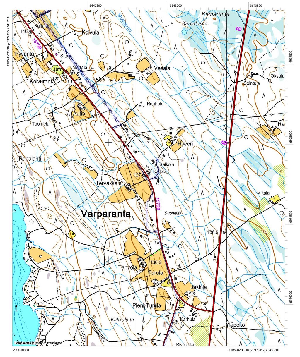 Inventointialueen pohjoisosaa Varparannassa mk 1:10