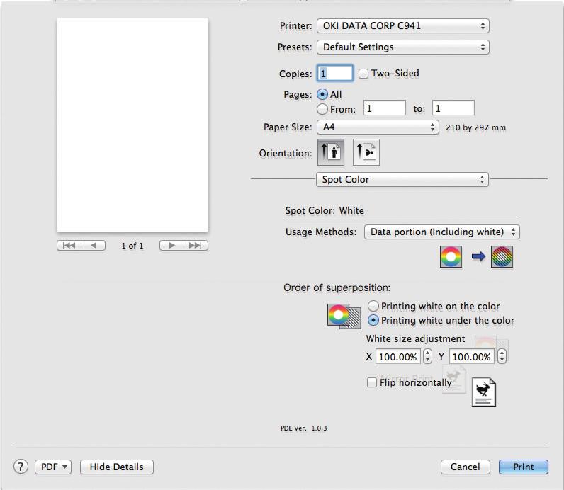 Tulostus värilliselle paperille Mac OS X PS-tulostinajurien käyttö 1 2 3 4 5 6 7 Avaa tulostettava tiedosto. Napsauta [Sivun asetukset] osassa [Tiedosto] -valikko.