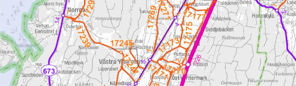 kohdalla (vas), Korsnäsvägen 6750 oikealla.