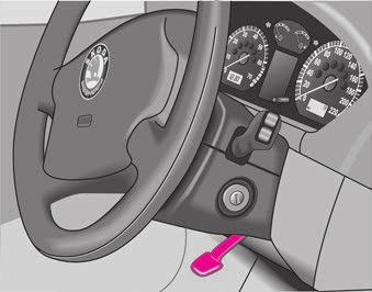 Liikkeellelähtö ja ajaminen 81 Liikkeellelähtö ja ajaminen Ohjauspyörän säätäminen* Aseta ohjauspyörä haluttuun asentoon (korkeus- ja etäisyyssuunnassa).