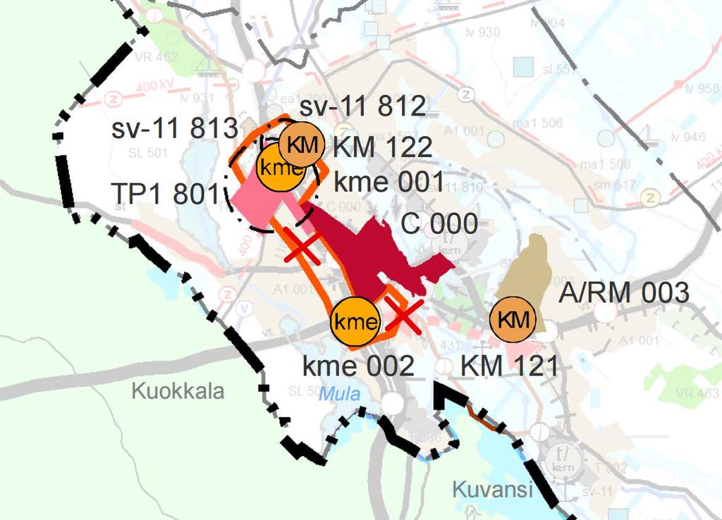 Ote voimassa olevasta maakuntakaavasta (Pohjois-Savon kaupan maakuntakaava). 4.3 Yleiskaava Voimassa olevassa yleiskaavassa 2000 (kv 5.9.