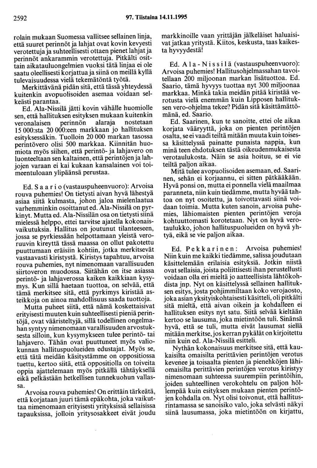2592 97. Tiistaina 14.11.