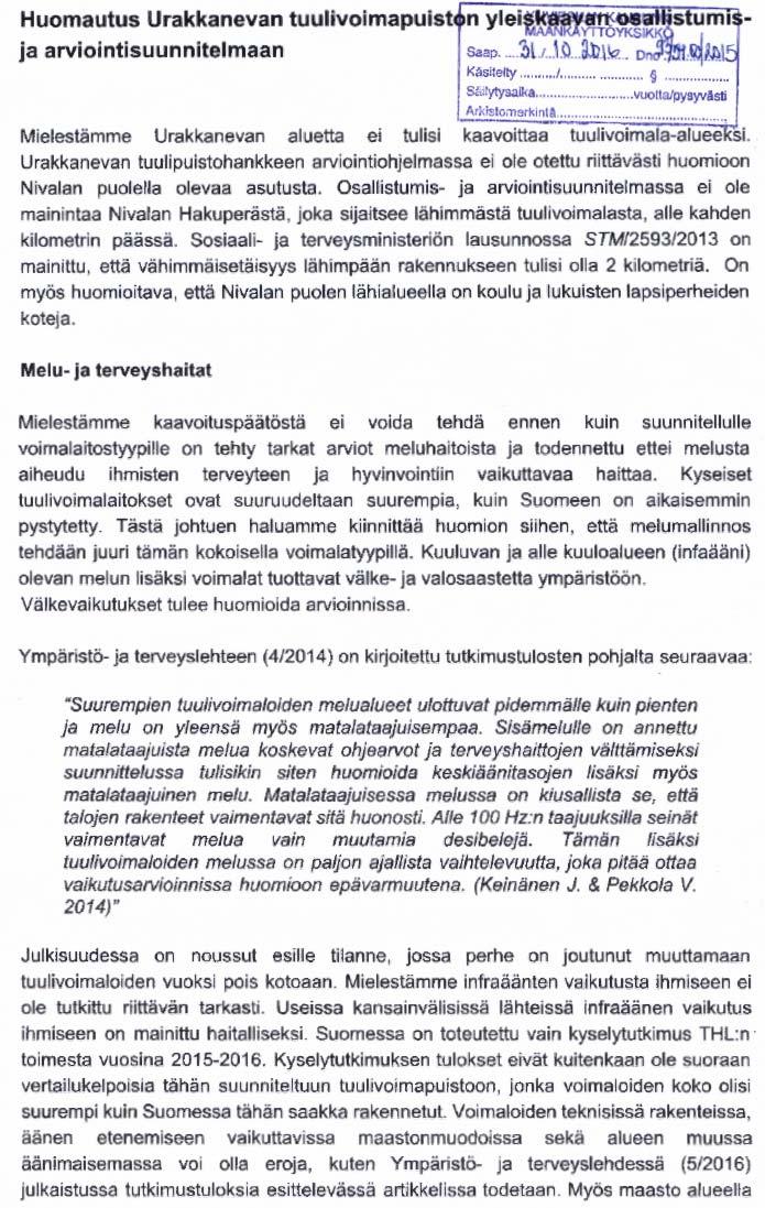 FCG SUUNNITTELU JA TEKNIIKKA OY URAKKANEVAN TUULIVOIMAPUISTON YLEISKAAVA 22 (25) 2.