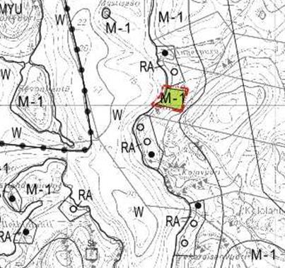 muutoksen kohdalta 1.12 Yleiskaava Kohteilla 1. ja 2.