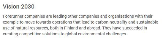 Climate Leadership Council Main projects Low carbon roadmap/building block development for companies Supporting the clean tech developments in the capital area of Finland Supporting World Bank Carbon
