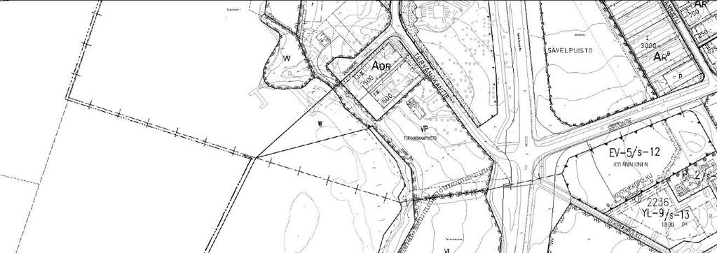 Kuva: Ote kaupungin ajantasakaavasta. Kaava-alue rajattu likimääräisesti punaisella. Rakennusjärjestys Järvenpään kaupungin rakennusjärjestys on tullut voimaan 1.7.2013.
