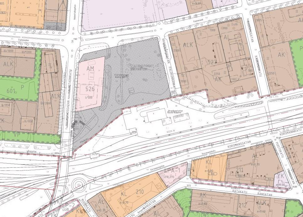 Suunnittelutilanne Asemakaava Suunnittelualueella on voimassa kaksi asemakaavaa: korttelia 526 ja siihen liittyvää torialuetta sekä Palokunnankatua koskee asemakaava nro 22 vuodelta 1962.